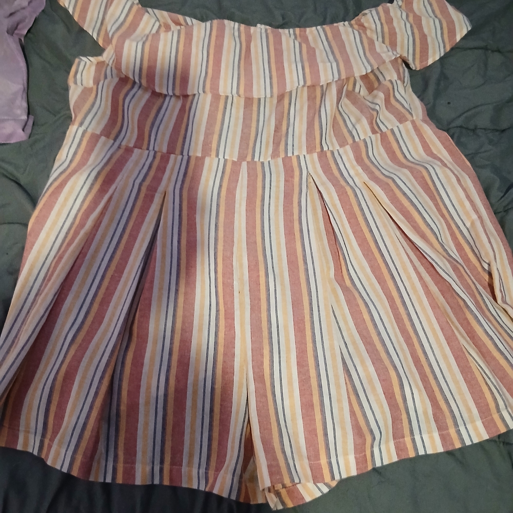 Striped Off-Shoulder Dress